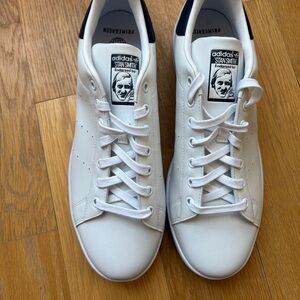 NWOT Adidas Stan Smith White Dark Blue Mens 11.5 Leather Sneakers M20325